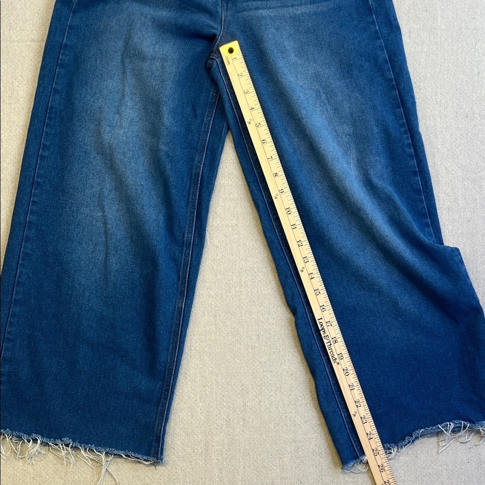Celebrity Pink Wide Leg Crop Jeans Womens 3/26 Drawstring Raw Hem - Picture 6 of 10